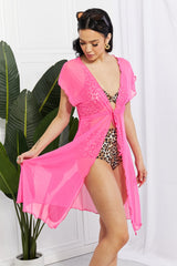 Swim Pool Day Mesh Tie-Front Cover-Up