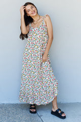 Doublju In The Garden Rochie Maxi cu Volane Floral in Trandafir Natural