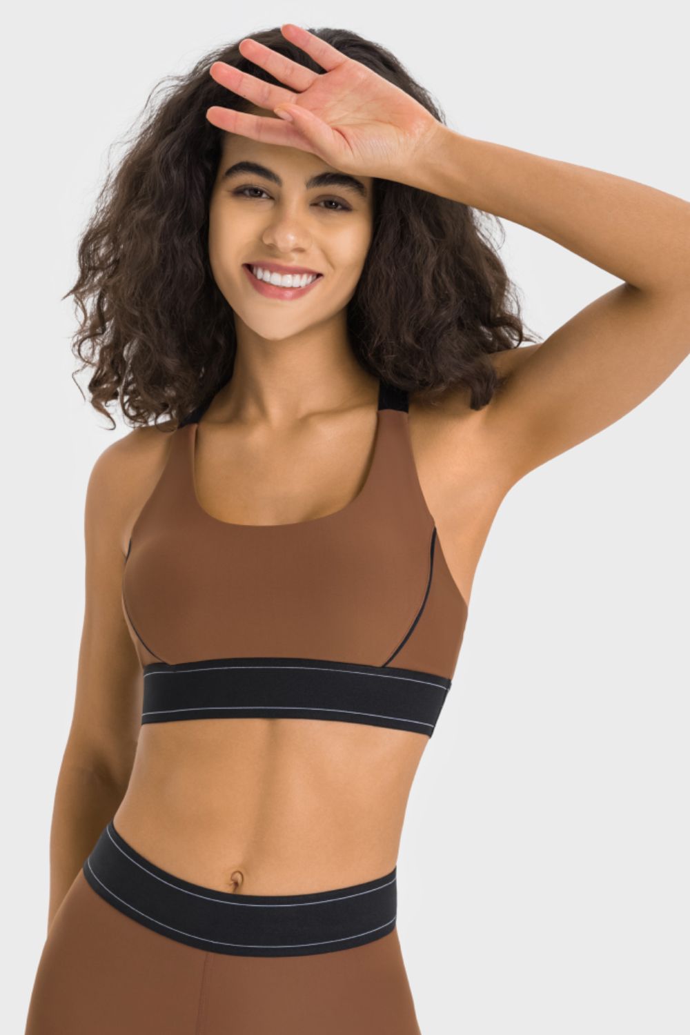 Sutien sport cu contrast