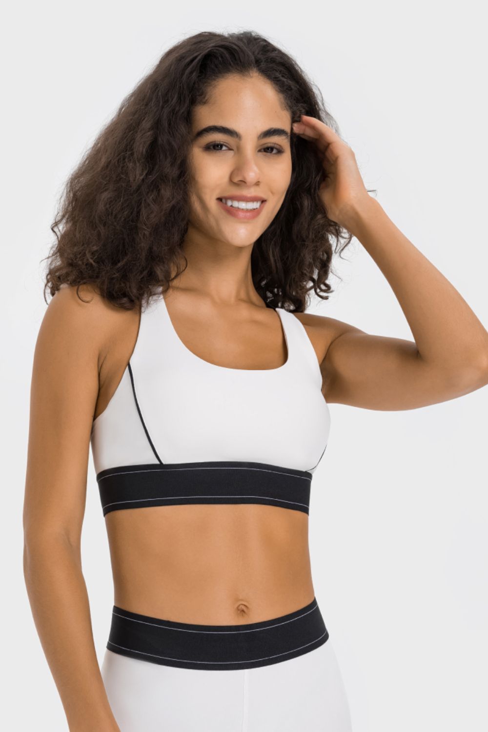 Sutien sport cu contrast