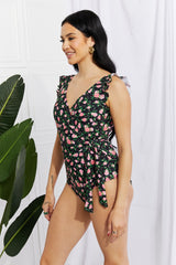 Swim Full Size Float On Ruffle Faux Wrap One-Piece in Floral