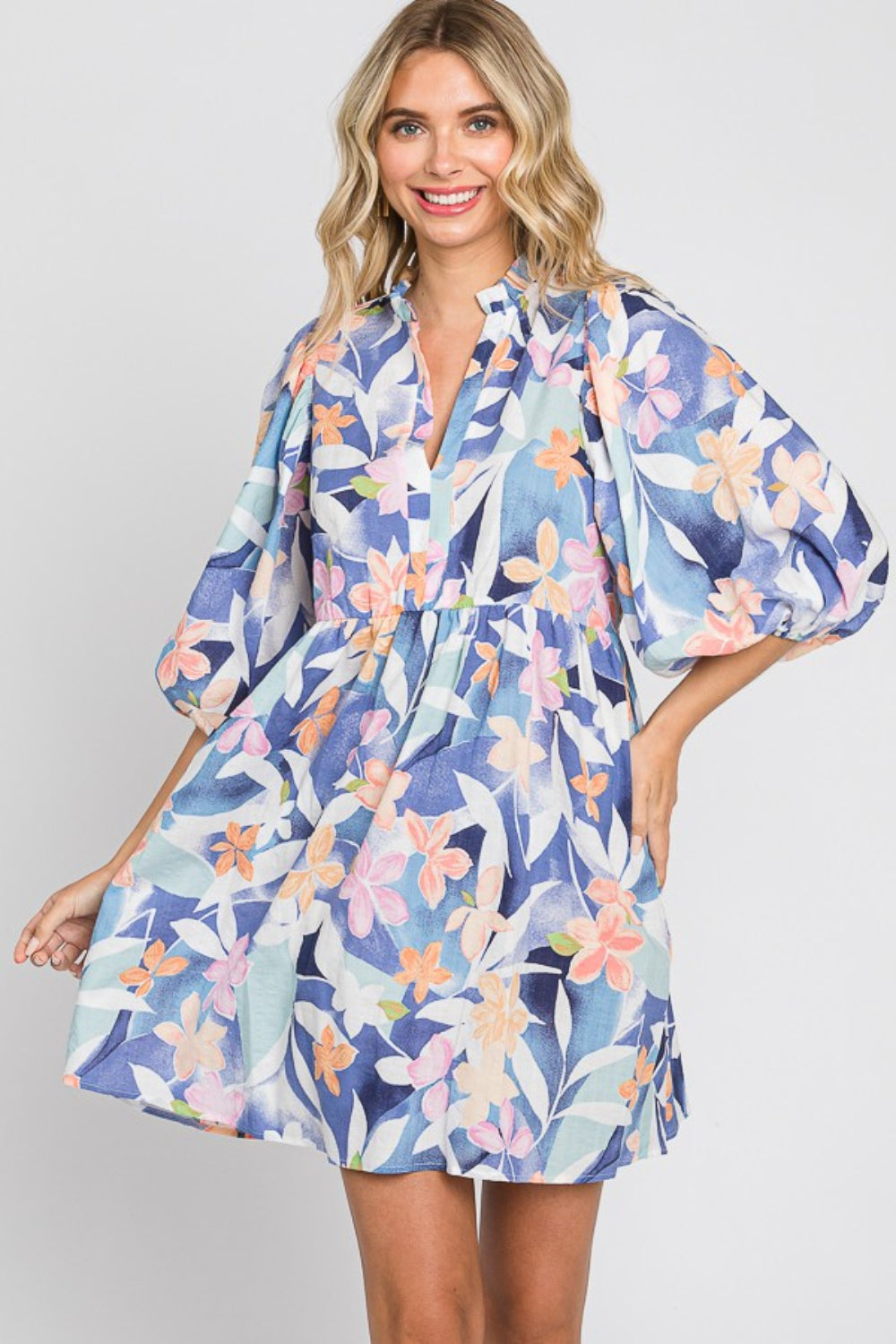 GeeGee Floral Print Mini Dress