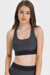 Sutien sport cu contrast