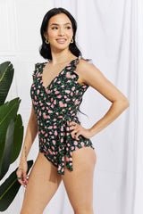 Swim Full Size Float On Ruffle Faux Wrap One-Piece in Floral