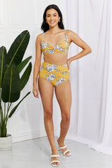 Високи бикини Swim Take A Dip Twist в горчица