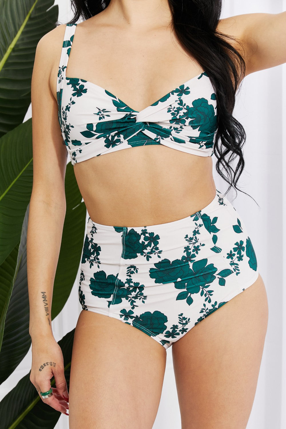 Swim Take A Dip Twist High-Rise Bikini in Forest