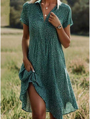 Elegant Green Polka Dot Summer Dress - Perfect for Every Occasion